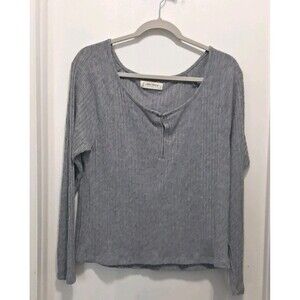 Lucky Brand Women’s Pullover Sweater XL Gray Crew Neck Long Sleeve Soft Knit